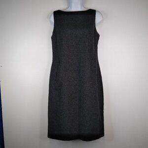 LOFT Sleeveless Sheath Wool Blend Charcoal Dress Size 6P
